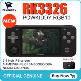 POWKIDDY RGB10 RK3326 32GB/64GB/128GB 10000 Games Handheld Game Console 3.5 inch IPS HD Screen 3D Rocker Retro Game Console