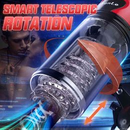 NXY Sex Masturbators Automatic Telescopic Rotation Male Masturbator Cup with Bracket Hands Free Penis Stimulation Pussy Vagina Blowjob Men Toy 220127