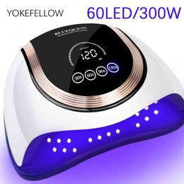 60LED 300W UV LED Lamp Manicure Light Dryer With Motion Sensor Touch switch 4 Timer Mode for Gel Nails Polish