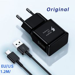 -Fast Ladungskabel 15W Ladegerät für Samsung Coardeur Cargador EU mit USB C Kabel 1.2m Vergabedaxy S10E Z FLIP S21 S22 HINWEIS9 M62 M40 M30S A20 HINWEIS8 9 10 20