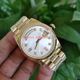 BPF Top Wristwatches men watches 128238 36mm Yellow gold Diamond mother of pearl Dial Stainless Steel 316L 2813 Movement Automatic mechanical Mens Watch