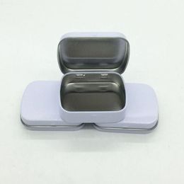 200pcs/lot Mini Tin Box Gift Box/mint Metal Box White Rectangle Plain Metal Tin Storage Boxes Wholesale