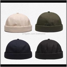 Beanie/Skull Hats, Scarves & Gloves Aessories Drop Delivery 2021 Hats Men Brimless Skull Cap Vintage Unique Street Portable Docker Hat Multip