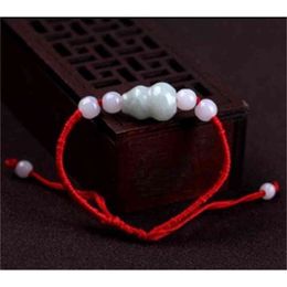 -J2561 Mulheres Red Thread String Lucky Jade Stone Pixiu Charm Bracelet