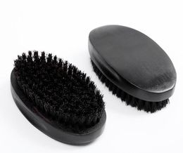 Black Wooden Handle Beard Brush Soft Boar Bristles Men's Facial Cleaning Brushes Household Massage Beauty Tool DD017