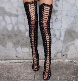 lace up thigh high gladiator sandals