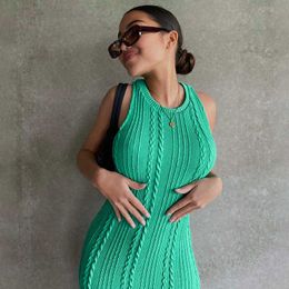 Nibber Summer Knitted Sleeveless Long Party Dresses Basic Design Maxi Bodycon Evening Dress For Womens 2021 Wear Y0823