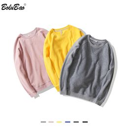 BOLUBAO Trendy Brand Men Solid Sweatshirts Autumn Men's Fleece Casual Wild Sweatshirts O-Neck Hoodies Sweatshirt Male 210518