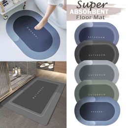 Water Absorbent Bath Mat Easy To Clean Bathroom Rug Napa Skin alfombras para baño Quick Dry Floor Mats doormat Kitchen Carpet 211109