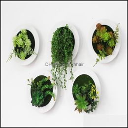 Decorative Flowers Wreaths Festive Party Supplies & Gardencreative 3D Artificial Suent Plants Home Wall Sticker Decorations Resin Flower Liv