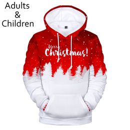 3D Christmas Men and Women Hoodies Children's Casual Autumn and Winter Pullover Kids Cartoon Fashion Sweatshirt 220114