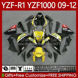 Bodywork Kit For YAMAHA YZF-R1 YZF R1 1000 CC YZF-1000 09-12 Body 92No.151 YZF1000 YZF R 1 2009 2010 2011 2012 Yellow black 1000CC YZFR1 09 10 11 12 Motorcycle Fairing