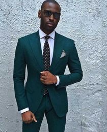 Fashion Style men suit New Dark Green Men Suit Formal Business Tuxedos Men Wedding Suit 2pcs(Jacket+Pants) X0909