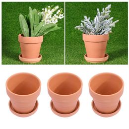 5/10 Sets Red Pottery Flower Pots Simple Flowerpots Household Planter Succulent For Plants Home Garden Accessories Planters &