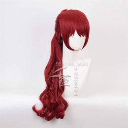 Anime Persona 5 Yoshizawa Kasumi Red Wig Cosplay Costume Heat Resistant Synthetic Hair Women Party Role Play Wigs Y0913