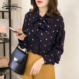 Fashion Long Sleeve Bow Shirt Women Blouses Chiffon OL Plus Size M-4XL Feminina blusas 1206 40 210521