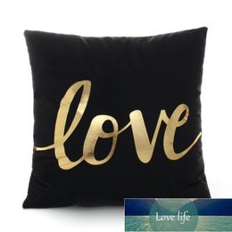 Original Bronzing Gold Home Throw Pillow Cover Case Love Letter Pattern Rock Punk Neoclassical Style Black Cushion Cover Factory price expert design Quality Latest