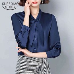 Korean Cardigan Spring Blouse Chiffon Tops Plus Size Long Sleeve Solid Women Shirts Blusas Mujer De Moda 9232 50 210415