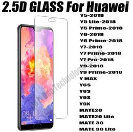 2.5D 0.33mm Tempered Glass Phone Screen Protector For Huawei Mate 30 20 Lite Y9X Y9S Y8S Y6S Y MAX Y9 Y7 Y6 Y5 Prime 2018