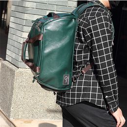 Factory wholesale men handbag simple green leather fitness bag fashion wet and dry sports handbags outdoor sportses leisure leathers travel bags 11265