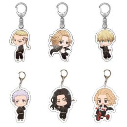 10PCS Tokyo Revengers Anime Cosplay Keychain Manjiro Ken Takemichi Hinata Atsushi Chibi Kawaii Bag Pendant Fans Collection Props G1019