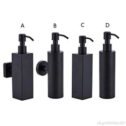 200ml Wall Mounted Bathroom Shower Soap and Lotion Dispenser Bottle Pump Stainless Steel Tower Shampoo Black S30 20 211206