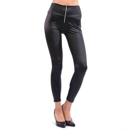 Buy Black Shiny Leather Leggings Online 