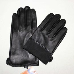 Single Leather Unlined Touch Screen Sheepskin Gloves Men's Thin Motorcycle Riding Four Seasons Car Driving Driver Finger Gloves H1022
