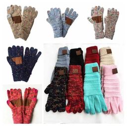 CC Knitting Touch Screen Capacitive Gloves Women Winter Warm Wool Gloves Antiskid Knitted Christmas Gift