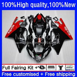 Motorcycle Fairings For Aprilia RSV 1000 R 1000R RSV1000R Mille Red black hot RV60 Cowling 9No.2 RSV-1000 RSV1000 R RR 03 04 05 06 RSV1000RR 2003 2004 2005 2006 Body Kit