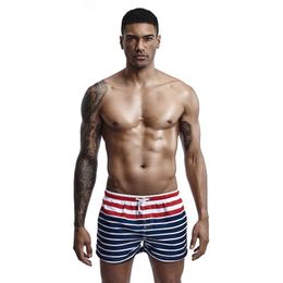 Men's Swimwear 2021 Young Low-waist Casual Home Shorts Fashion Print Striped Quick-drying Seaside Three-point Beach Pants