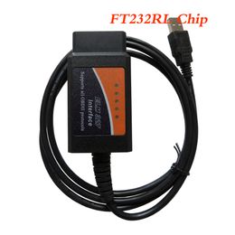 ELM327 V1.5 USB OBD2 Car Diagnostic Scanner FT232RL Chip ELM 327 Usb OBD 2 Auto Diagnostic-Tools EML-327 Support J1850 10pcs