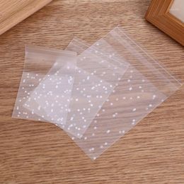 Gift Wrap 100pcs Plastic Transparent Cellophane Polka Dot DIY Wedding Birthday Party Self Adhesive Pouch Decoration Candy Cookie Bag