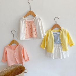 0-3Yrs Summer Infant Baby Girls Printing Vest + Lace Shorts Coat Clothes Suit Clothing Set 210429