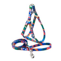 Dog Leashes Bohemia Print Pet Dogs Harness Set Canvas Adjustable Size Small And Medium Dog Pitbull Leash Supplies For Dog 210729