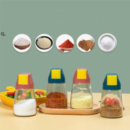 Herb Spice Tools Glass Quantitative Salts Tank Press Type Salt Control Transparent Glasses Kitchen Household Seasoning Bottle GCB14558