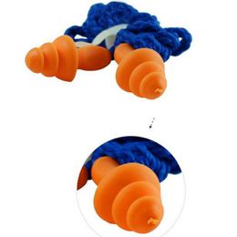 Household Sundries Soft Silicone Corded Noise Prevention Earplugs Hearing Protection Noises Reduction Earpluges Crop Ship Earplug Earmuffs Swimming Earwax
