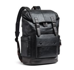 Men's Large Leather Backpack Laptop Bags Men Black Boy Big Capacity School Male Business Shoulder Bag