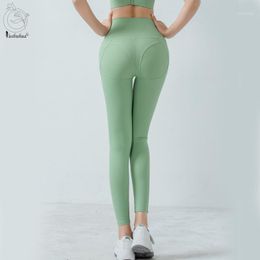 Women Stretchy Energy Gym Sport Workout Squat Proof Nylon High Elastic Running Waist Yoga Pants Fitness Leggings
