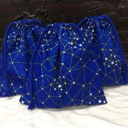 Storage Bags 1pc Cotton Drawstring Multi-purpose Bag Clothing Toy Sorted Party Gift Star Navy YI 0119a