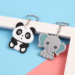 New Creative Soft PVC Animal Keychain Cute Bag Ornaments For Women Men Keyring Fashion Accessories