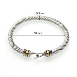 Popular titanium steel wire twisted hook shaped Bracelet Gold Bracelet Stainless steel cable Women's Bracelet KYTD