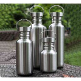 Water Bottle beer No Thermal Stainless Steel Drink Bottle 304 Sport Drinking Bottles Mug Cup Vacuum Flask BPA Free 210914