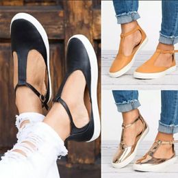 Plus Size 35-43 Women Sandals Summer Shoes Woman Closed-Toe Flat Buckle Strap Zapatos Mujer
