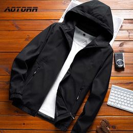 Jacket Men Zipper Casual Solid Hooded Jacket Fashion Mens Outwear Slim Fit Spring Autumn Windbreaker Male Bomber Hip Hop Outwear X0621