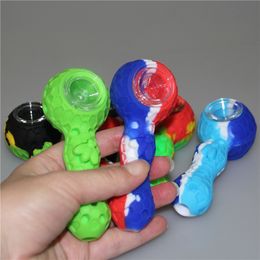 Silicone oil buner Coloured Silicon Smoking Bubbler Water Pipe Tobacco Hand Pipes