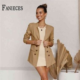 Autumn Women Fashion Button Thin Coat Cardigan Office Lady Suit Casual Jacket Female Outwear Retro Slim Tops Chamarras De Mujer 210520