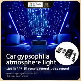 Car Meteor Twinkle Roof Light Starry Sky Auto Interior Stars Ceiling Decorative Lamp Car Accessories Colour Fibre Optic Lighting