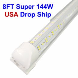 V-Shaped 2ft 4ft 5ft 6ft 8ft Led Tube Light T8 Integrated Led shop Tubes Double Sides SMD2835 Leds Fluorescent Lights AC85-265V USA Stock