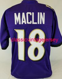 Men Women Youth Jeremy Maclin Custom Sewn Purple Football Jersey XS-5XL 6XL